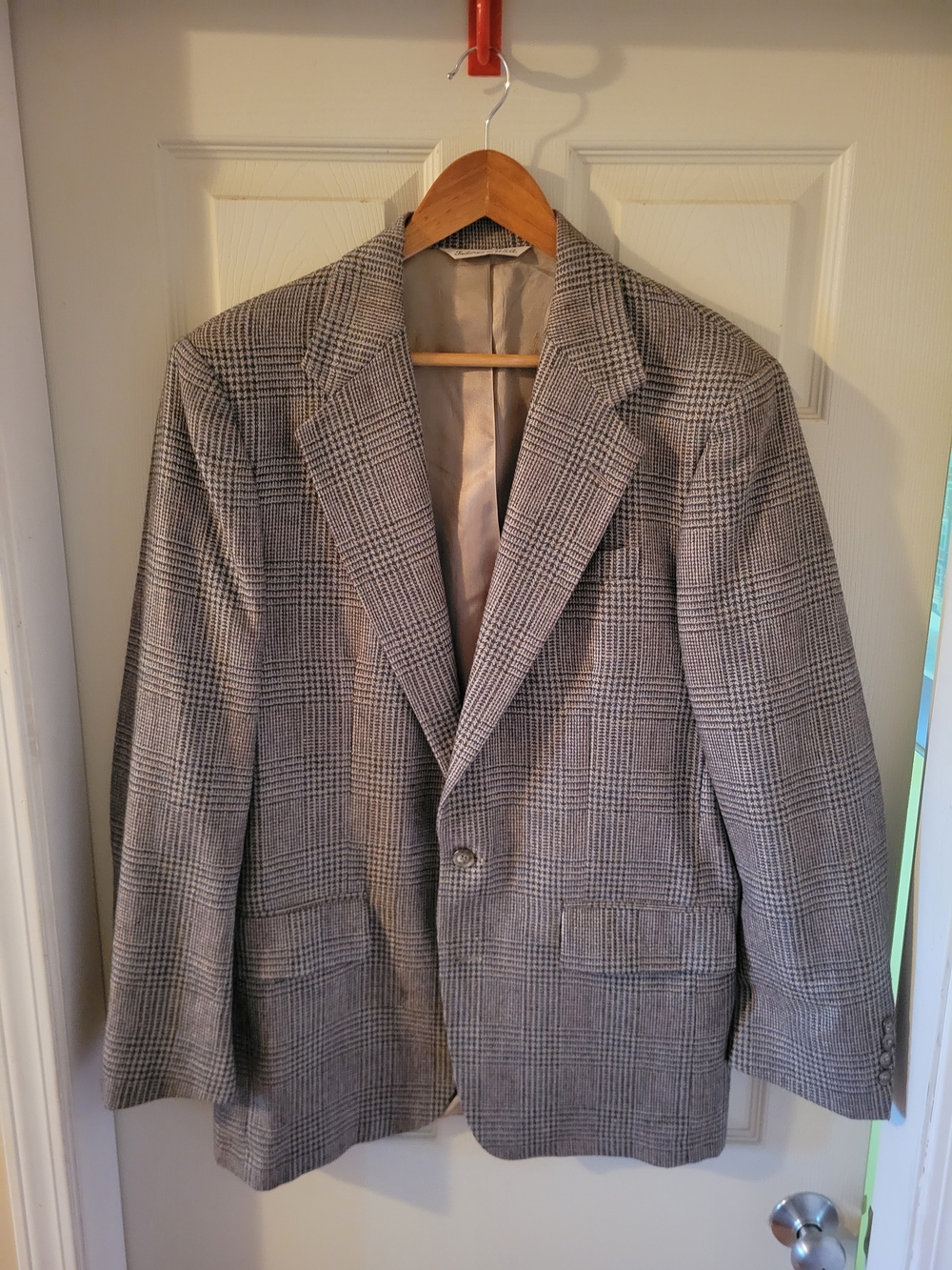 Stafford Men's Glen Plaid Blazer in Gray and Black